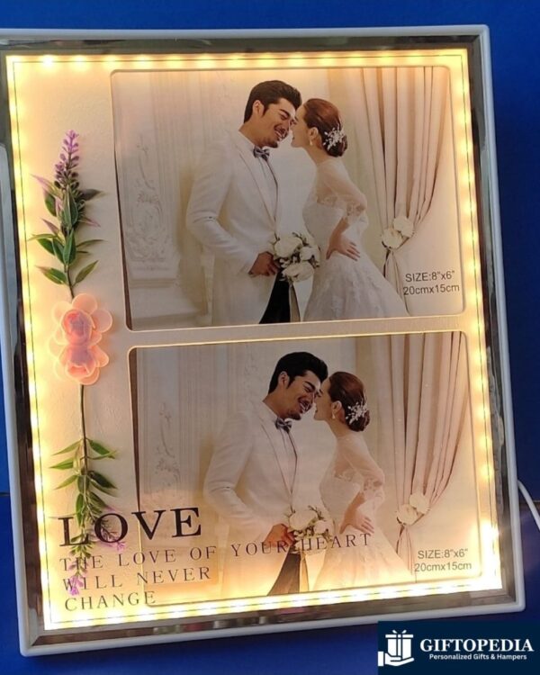 Personalized LED Frame with Dual Photo Slots