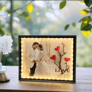 Illuminated LED Photo Frame with Decorative Light Border