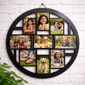 Modern Round Photo Collage Frame