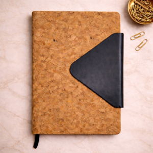 Cork Cover Notebook for Office and Study with Flap Closure