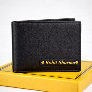 Classic Black Leather Wallet – Name Edition