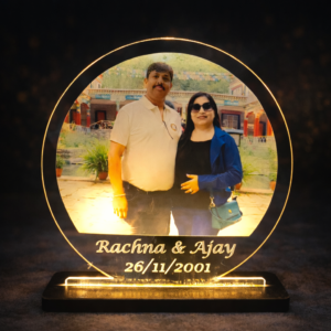 Personalised LED Acrylic Couple Photo Stand with Name & Date