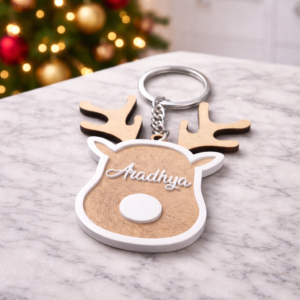 Personalised Christmas Reindeer Keychain