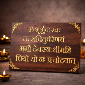 Gayatri Mantra Wooden Display Frame